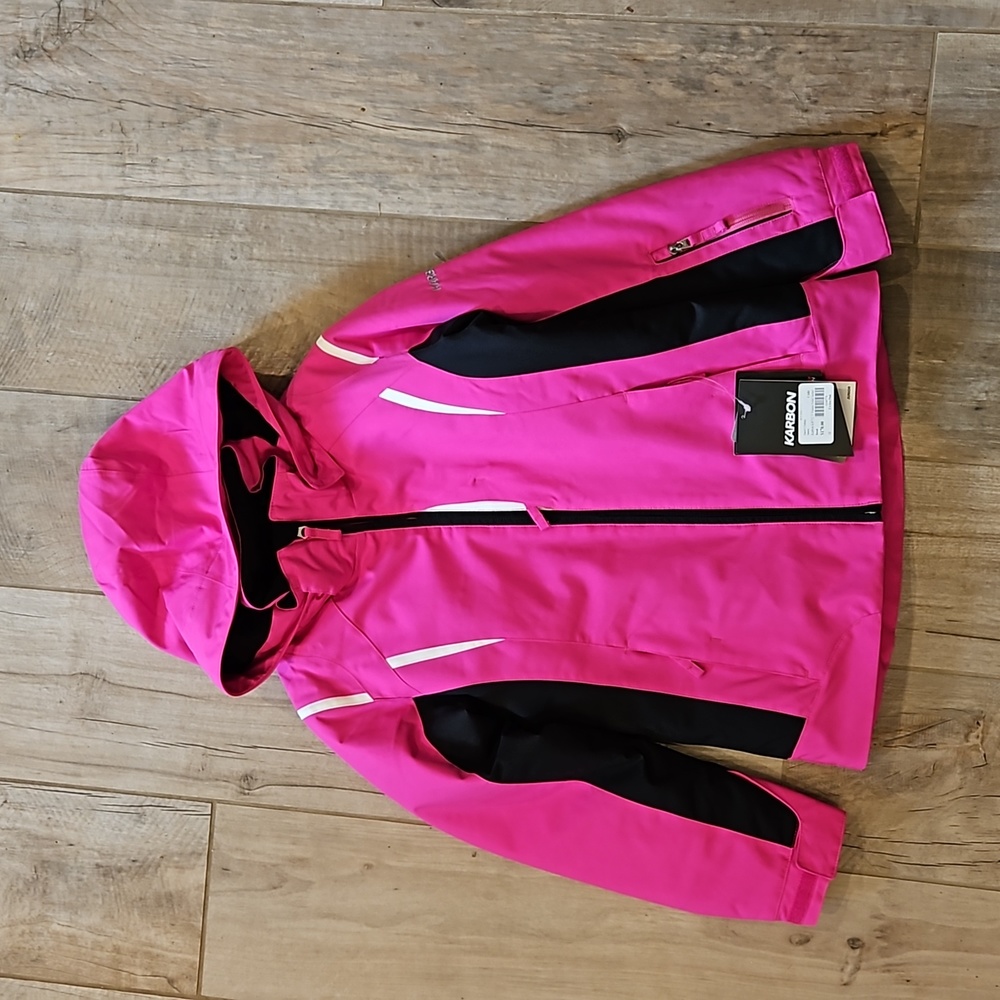 Girls Pink Karbon Winter Ski Snow Coat Size 12 NWT